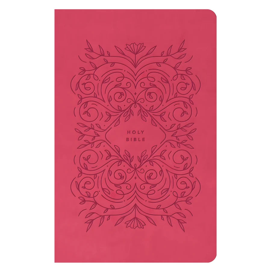 NLT Very Berry Pink Vines Imitation Leather Filament Premium Gift Bible