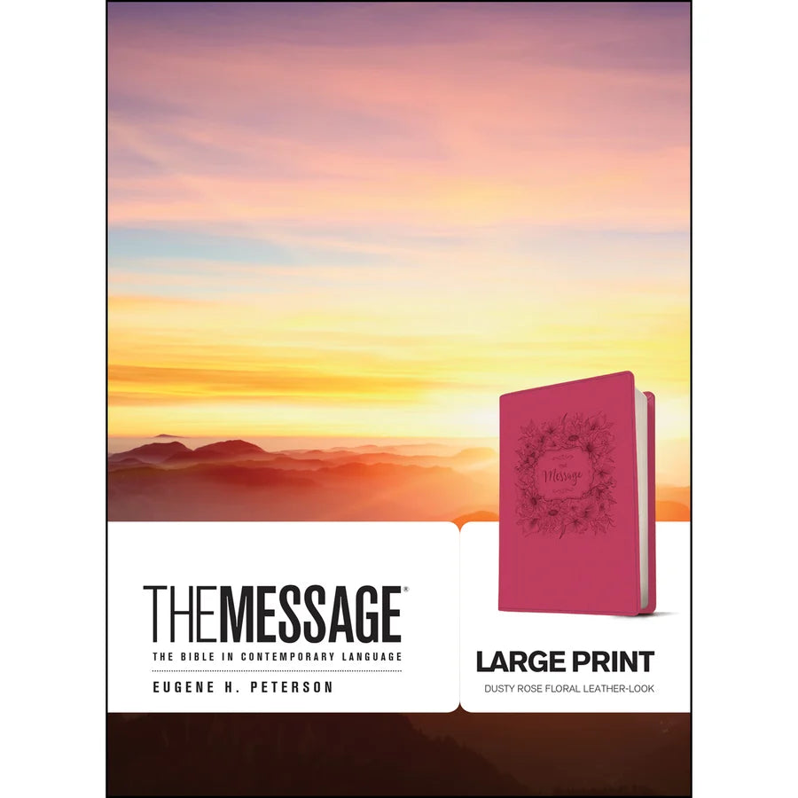 The Message Large Print Dusty Rose Floral (Imitation Leather)