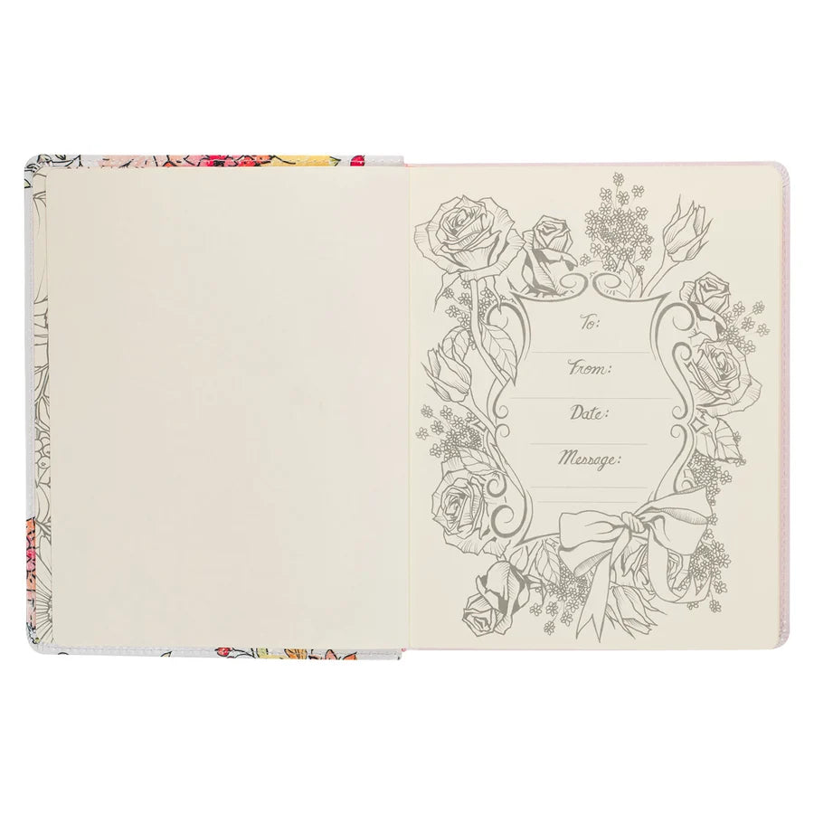 KJV White Floral Faux Leather Flexcover My Creative Bible