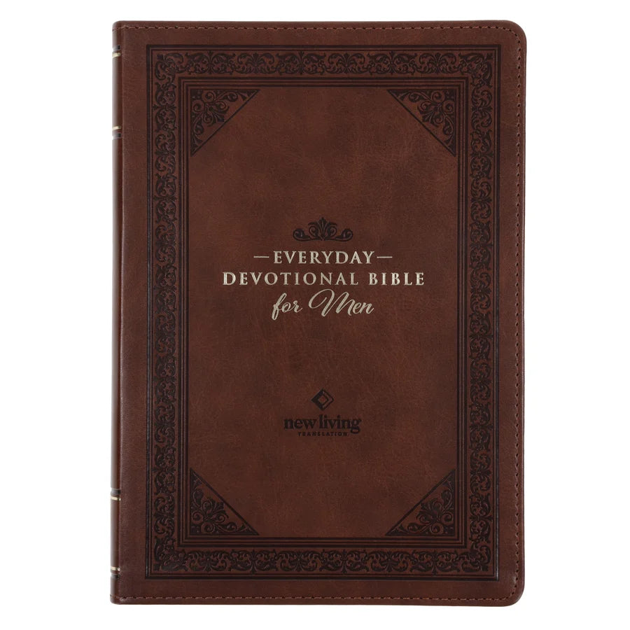 NLT Brown Flexcover Faux Leather Everyday Devotional Bible for Men