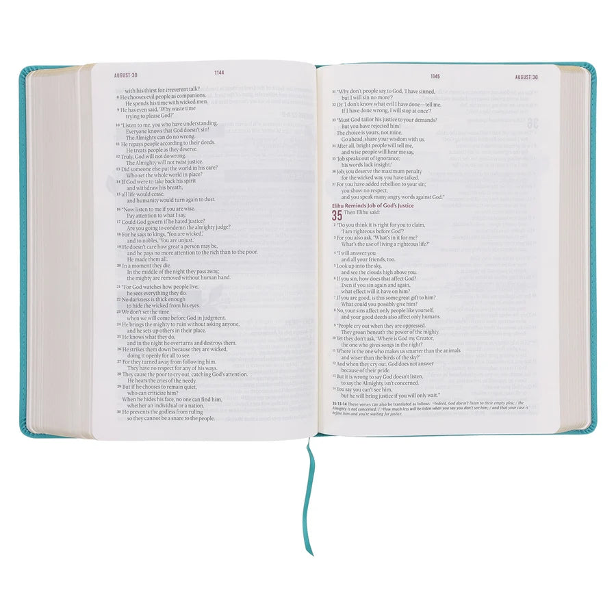NLT Teal Flexcover Faux Leather Everyday Devotional Bible for Women