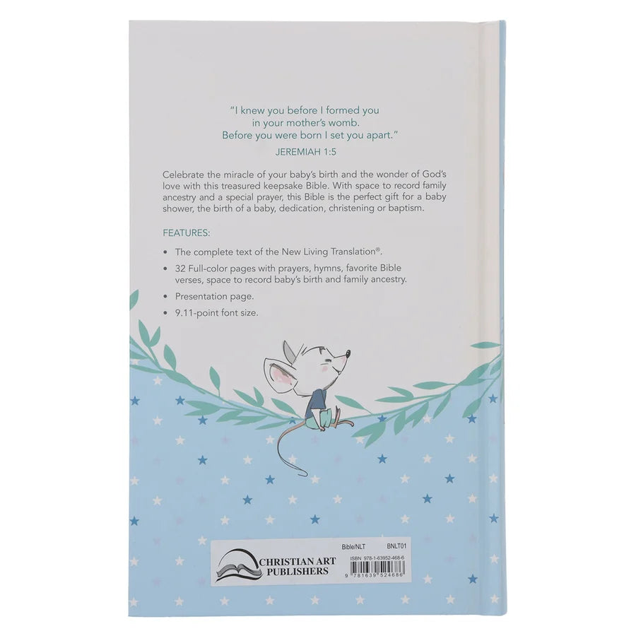 NLT Elephant Hardcover Baby Bible for Boys