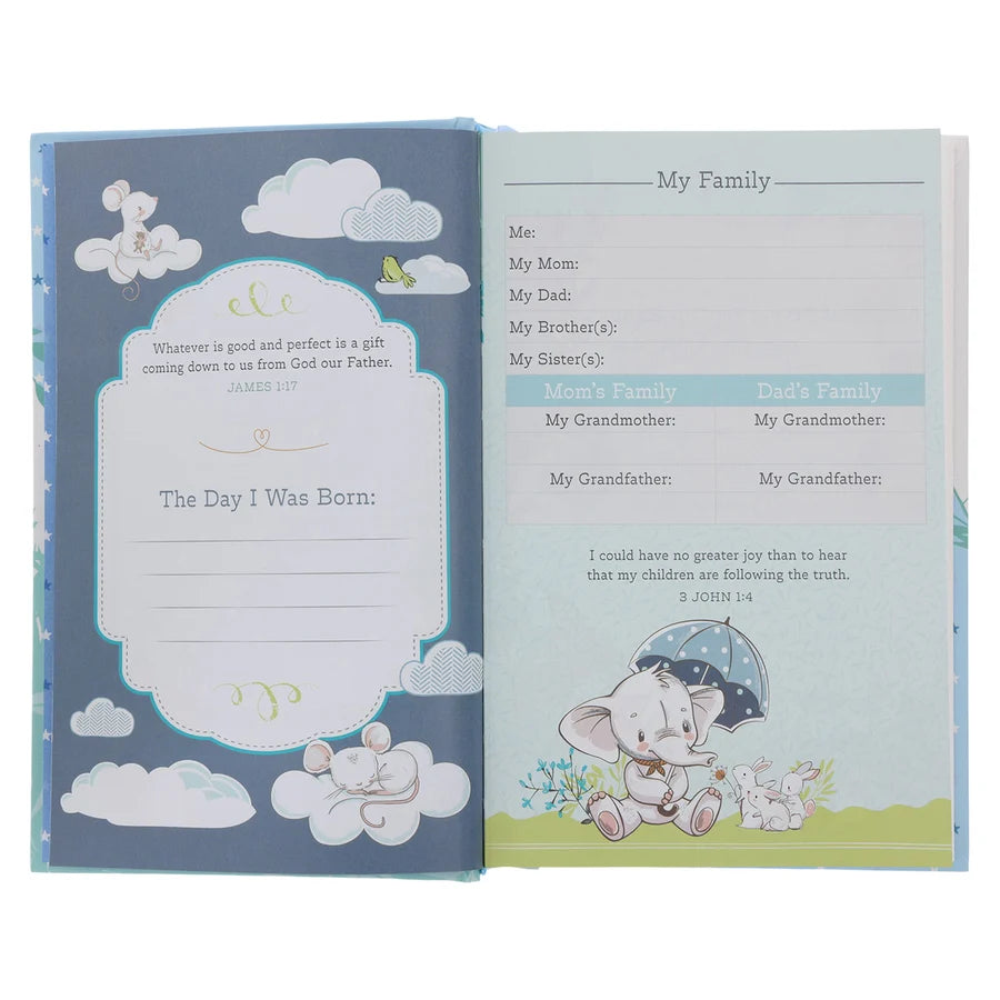 NLT Elephant Hardcover Baby Bible for Boys