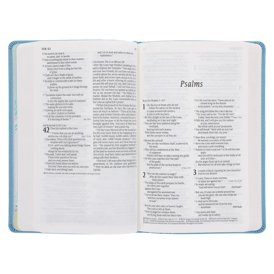 NLT Blue Elephant Flexcover Faux Leather Baby Bible for Boys