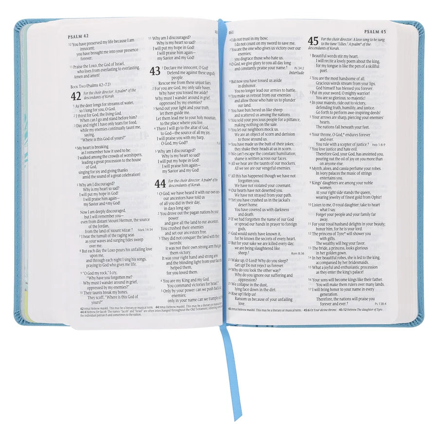 NLT Blue Elephant Flexcover Faux Leather Baby Bible for Boys