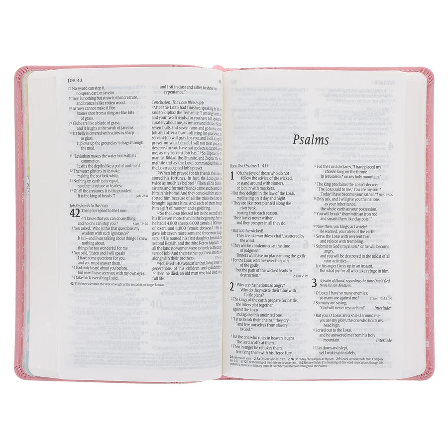 NLT Pink Deer Flexcover Faux Leather Baby Bible for Girls