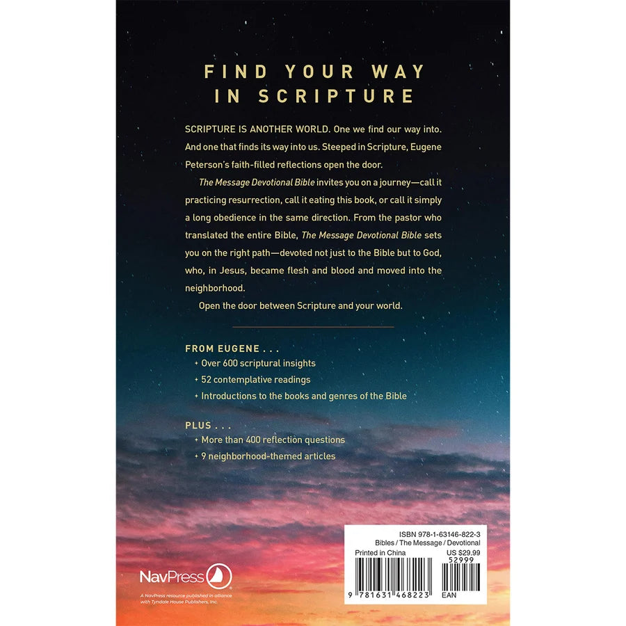 The Message Devotional Bible Large Print (Hardcover)