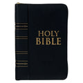 NLT Black Faux Leather Flexcover Compact Bible With Zip