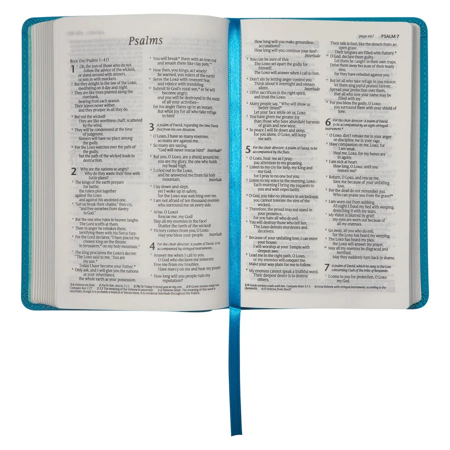NLT Teal Faux Leather Flexcover Compact Bible