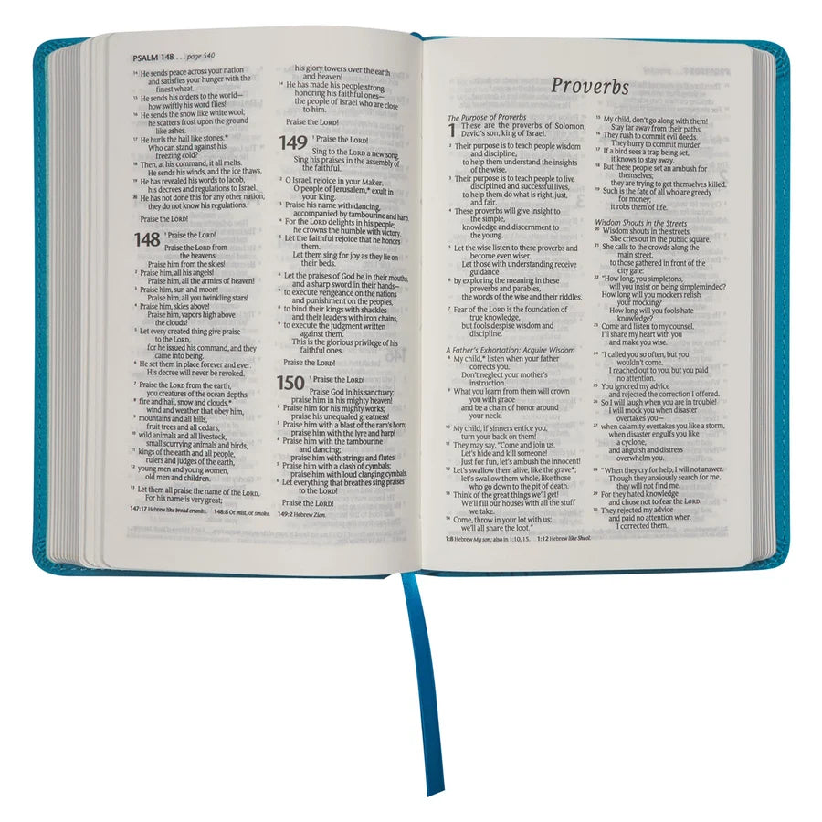 NLT Teal Faux Leather Flexcover Compact Bible