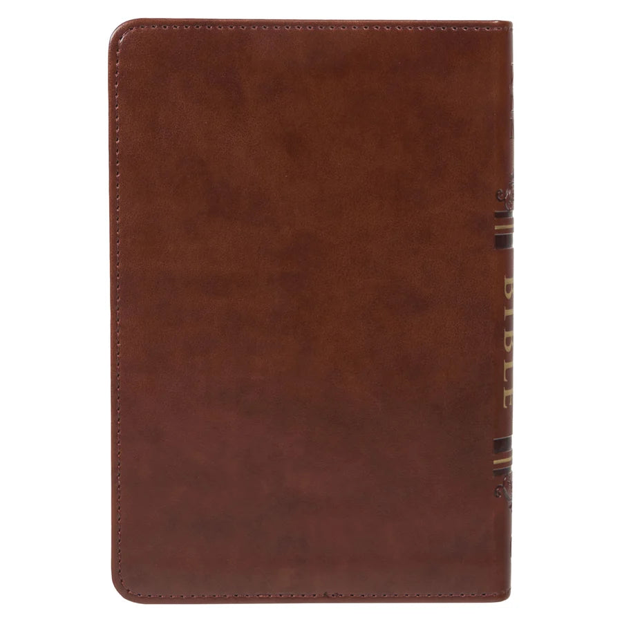 NLT Brown Faux Leather Flexcover Compact Bible