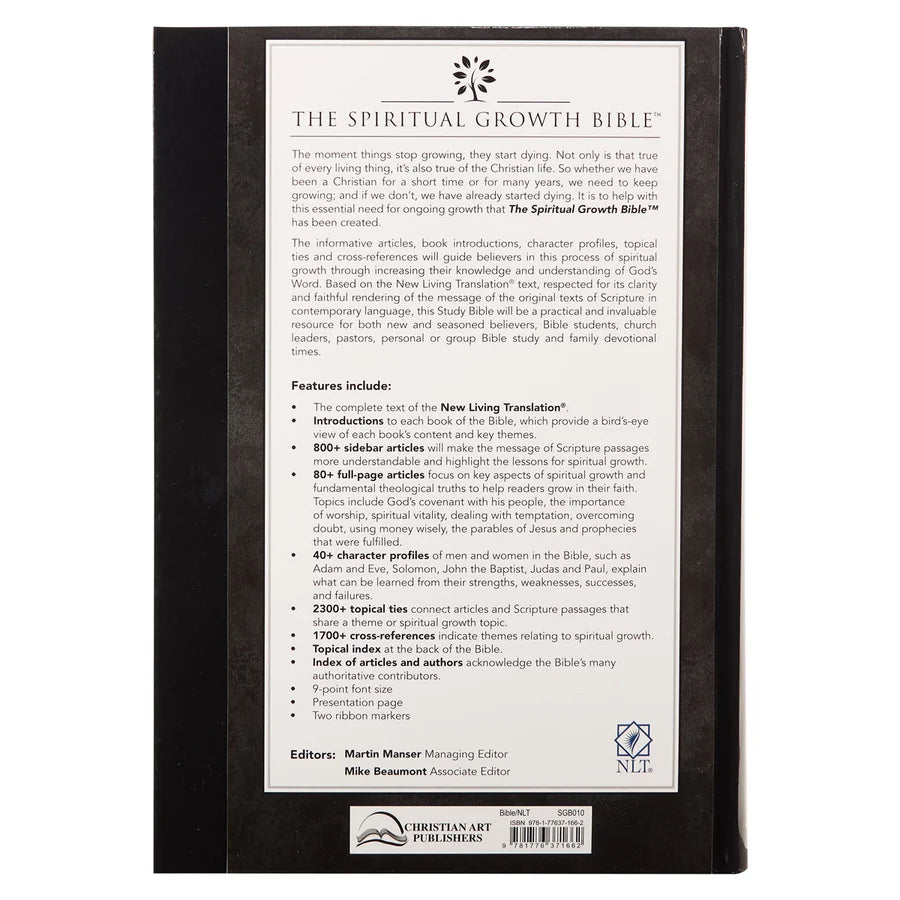 NLT The Spiritual Growth Bible Black Hardcover