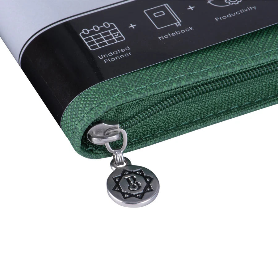 Baxter Undated Planner Premium Edition Green (Durable Synthetic Fibre Flexcover With Zip)