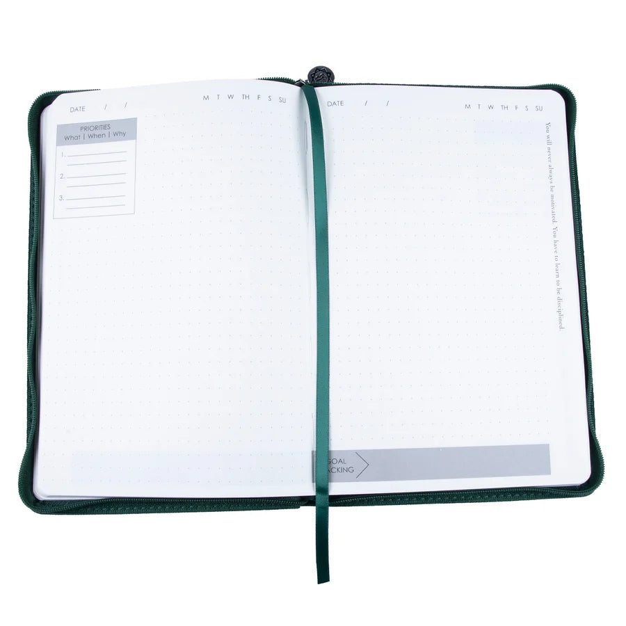 Baxter Undated Planner Premium Edition Green (Durable Synthetic Fibre Flexcover With Zip)