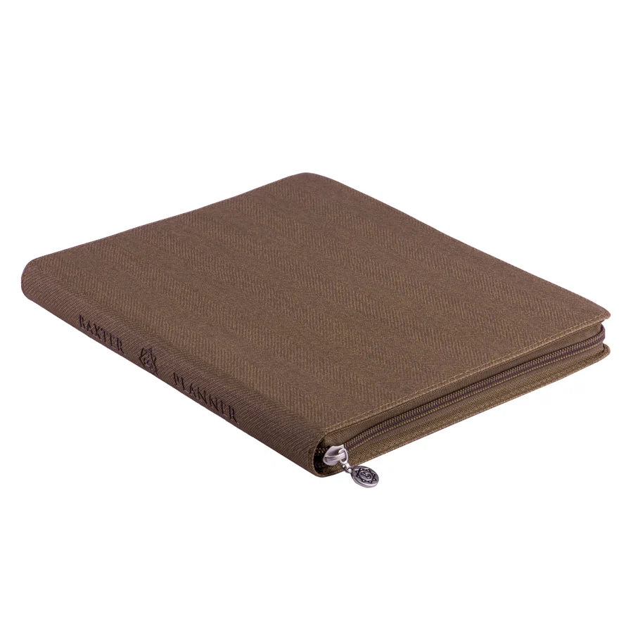 Baxter Undated Planner Large Premium Edition Brown (Durable Synthetic Fibre Flexcover With Zip)
