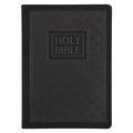 NLT Black Pattern Faux Leather Bible Large Print