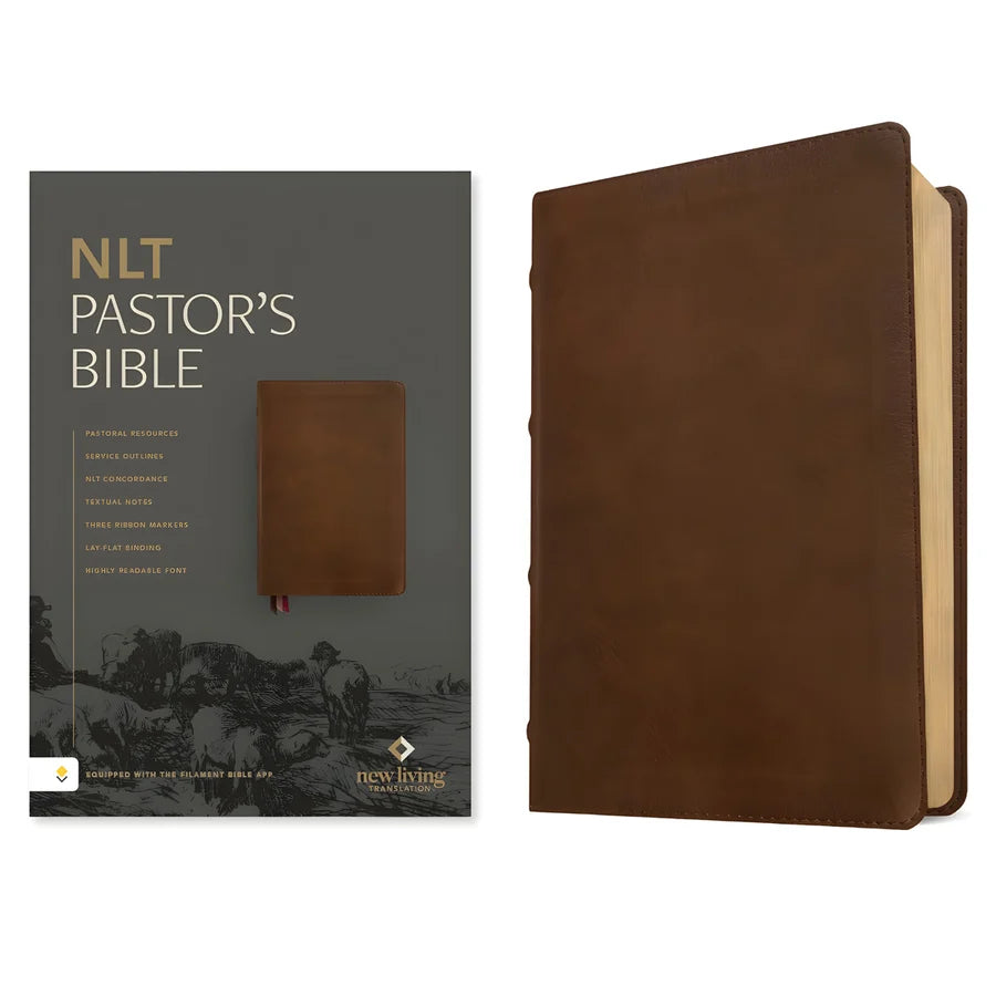 NLT Brown Imitation Leather Filament Pastor's Bible Red Letter Large Print