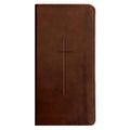 NLT Brown Cross Imitation Leather Filament Pocket Thinline Bible Red Letter