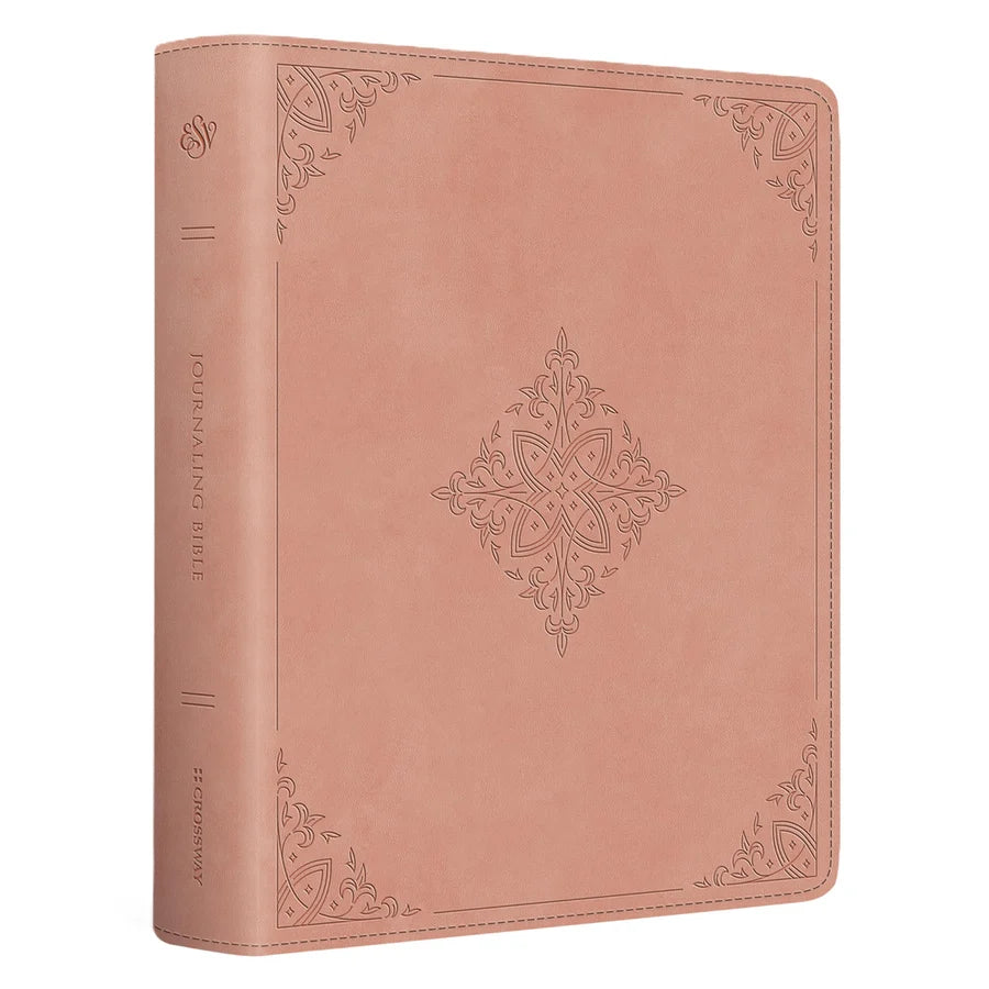 ESV Pink Fleur-De-Lis Design Imitation Leather Journaling Bible Red Letter