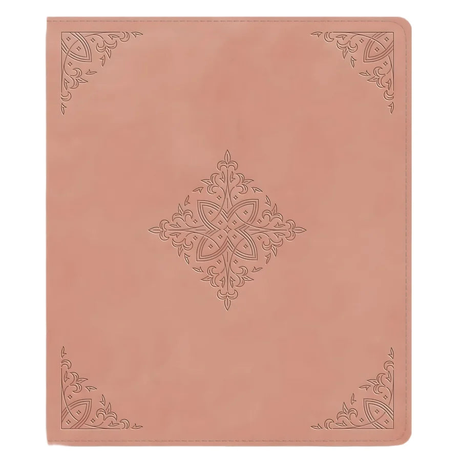 ESV Pink Fleur-De-Lis Design Imitation Leather Journaling Bible Red Letter