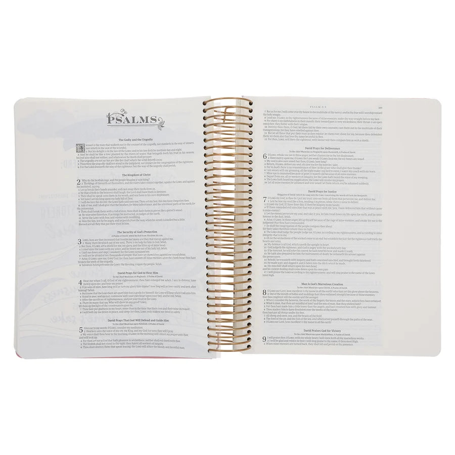 KJV Pink Spiral-Bound Hardcover Faux Leather My Creative Bible Illustrators Edition