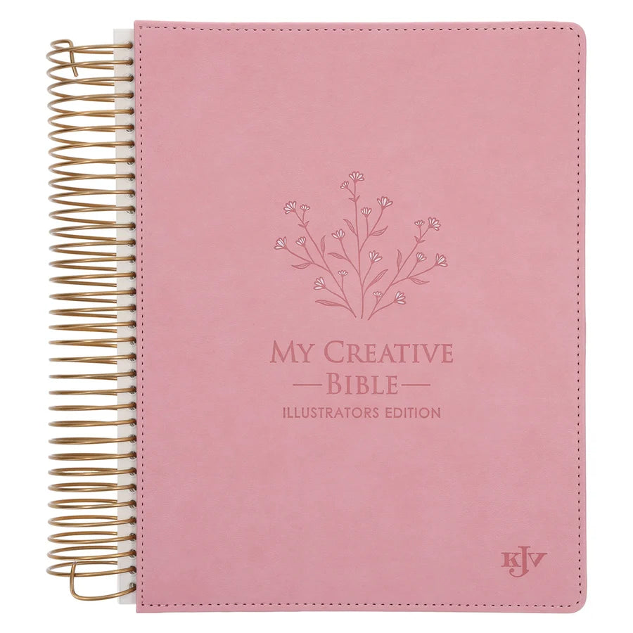 KJV Pink Spiral-Bound Hardcover Faux Leather My Creative Bible Illustrators Edition