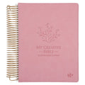 KJV Pink Spiral-Bound Hardcover Faux Leather My Creative Bible Illustrators Edition