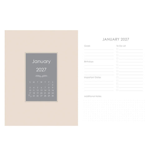2027 Diary - 18-Month Planner for Women - Be Still and Know - Faux Leather with Zip