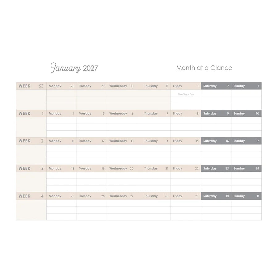 2027 Diary - 18-Month Planner for Women - Be Still and Know - Faux Leather with Zip