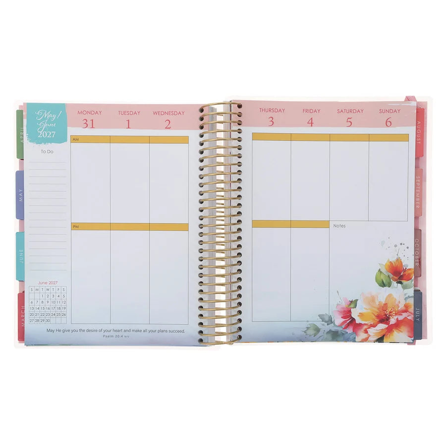 2027 Diary - 18-Month Planner for Women - Strength and Dignity - Wirebound