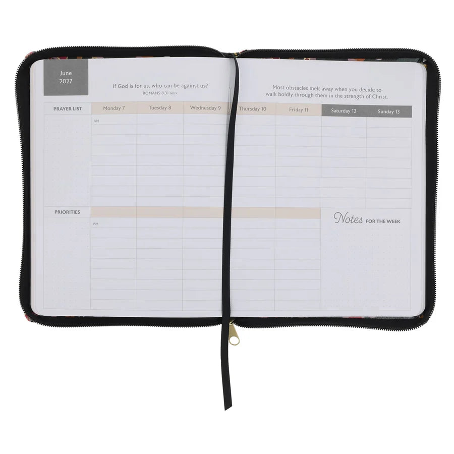 2027 Diary - 18-Month Planner for Women - Trust in the Lord - Faux Leather with Zip