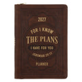 2027 Executive Diary - Daily Planner - For I Know the Plans - Faux Leather with Zip