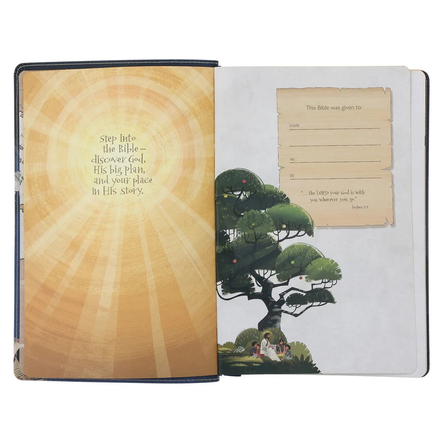 NLT Blue Faux Leather The Discovery Bible with Indexing Tabs