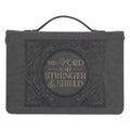 The Lord Is My Strength and Shield Faux Leather Bible Bag
