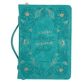 I Can Do All Things Through Christ Teal Faux Leather Bible Bag