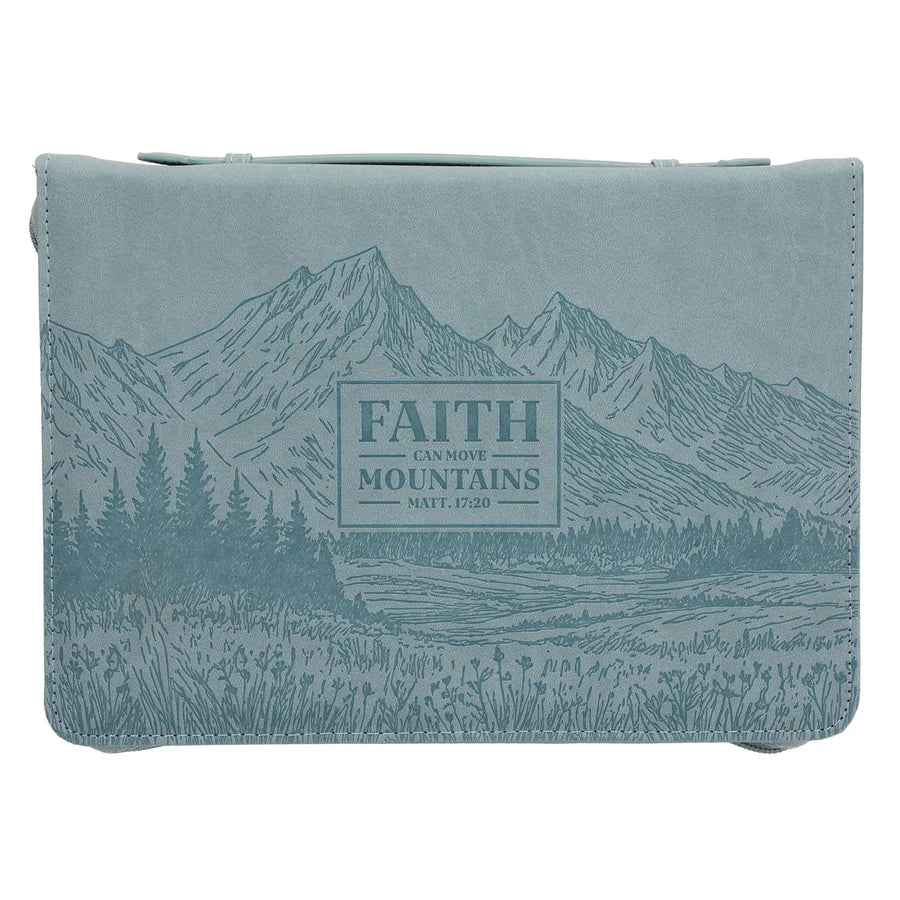 Faith Can Move Mountains Faux Leather Bible Bag