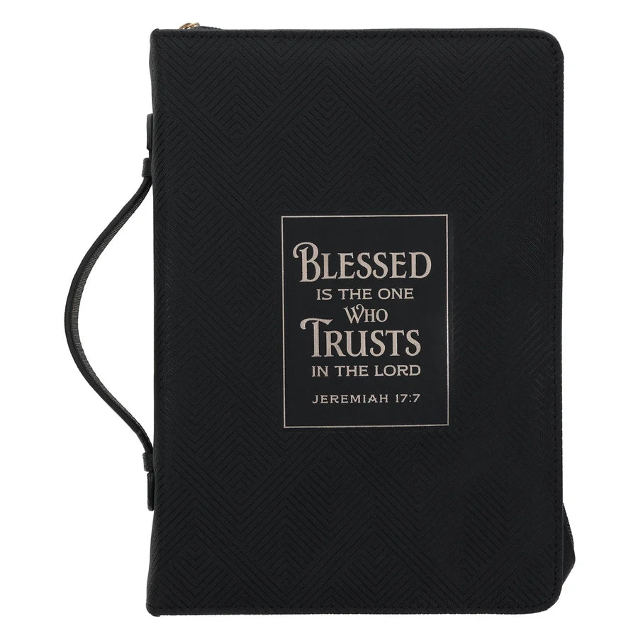 Blessed Is the One Who Trusts in the Lord Faux Leather Bible Bag
