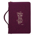 Trust in the Lord with All Your Heart Burgundy Faux Leather Bible Bag