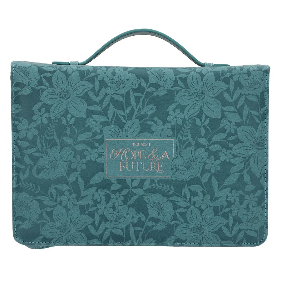 Hope and a Future Teal Faux Leather Bible Bag